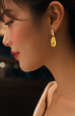 Yellow Drop Earrings - Image 3