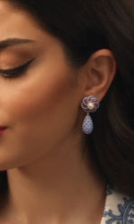 Azure Pearl Bloom Earrings - Image 3