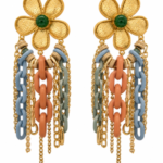 Colorful chain earrings