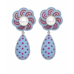 Azure Pearl Bloom Earrings