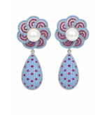 Azure Pearl Bloom Earrings
